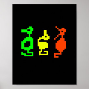 Affiche Aventure de jeu vidéo rétro 8 bits Dragon 