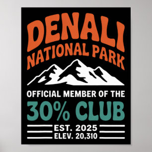 Affiche Aventure de randonnée Denali 30 Pour Cent Club Été