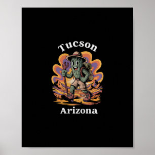 Affiche Aventure de randonnée rétro Tucson Arizona Cactus