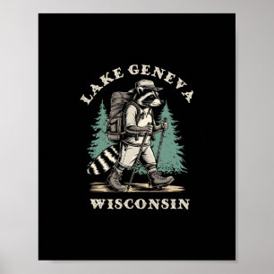 Affiche Aventure de randonnée sur le lac Geneva Wisconsin