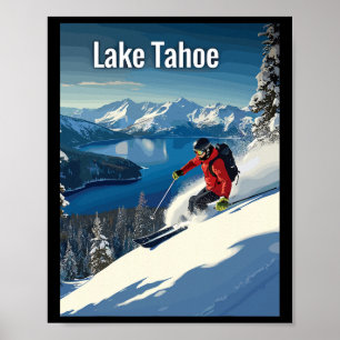 Affiche Aventure de ski hivernal au lac Tahoe