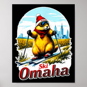 Affiche Aventure de ski mignonne à omaha groundhog prairie