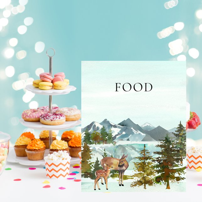 Affiche Aventure de table de nourriture Baby Shower Cerf R (Créateur téléchargé)