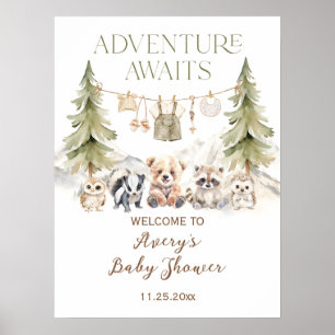 Affiche Aventure en forêt Oh Boy Baby Shower