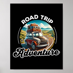 Affiche Aventure en voiture sur la route