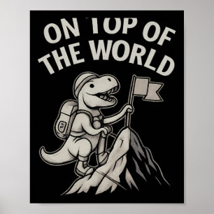 Affiche Aventure graphique de dinosaure T-rex d'escalade d