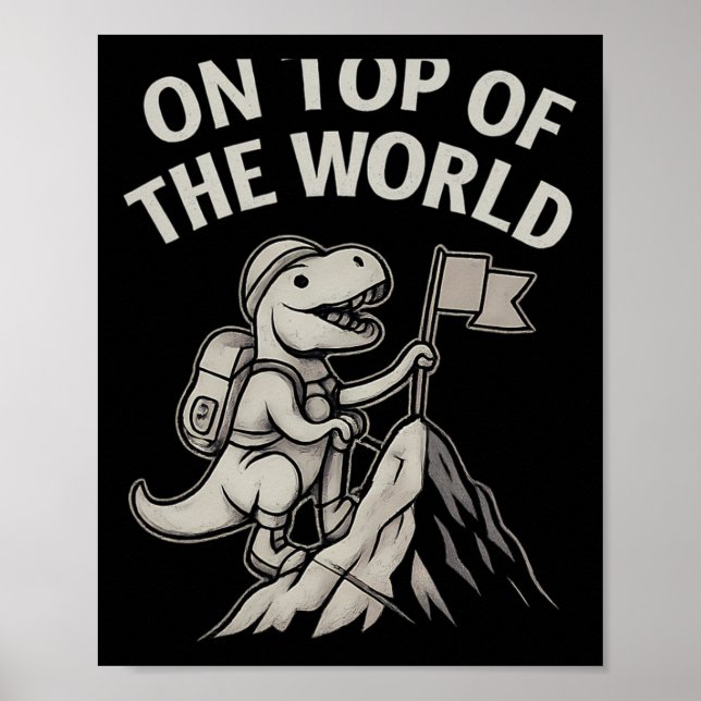 Affiche Aventure graphique de dinosaure T-rex d'escalade d (Devant)
