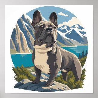 Affiche Aventure majestueuse du lac de montagne avec un bo