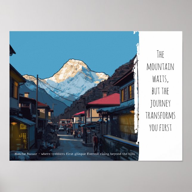 Affiche Aventure Motivation Aube de l'Everest Namche Bazaa (Devant)