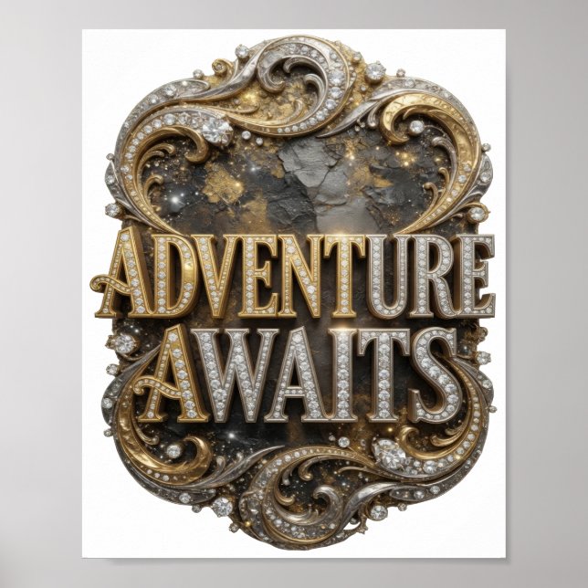 Affiche Aventure OR en 3D Texte Art (Devant)