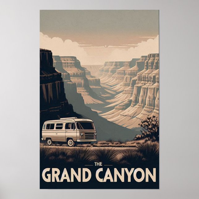 Affiche Aventure Retro Grand Canyon (Devant)