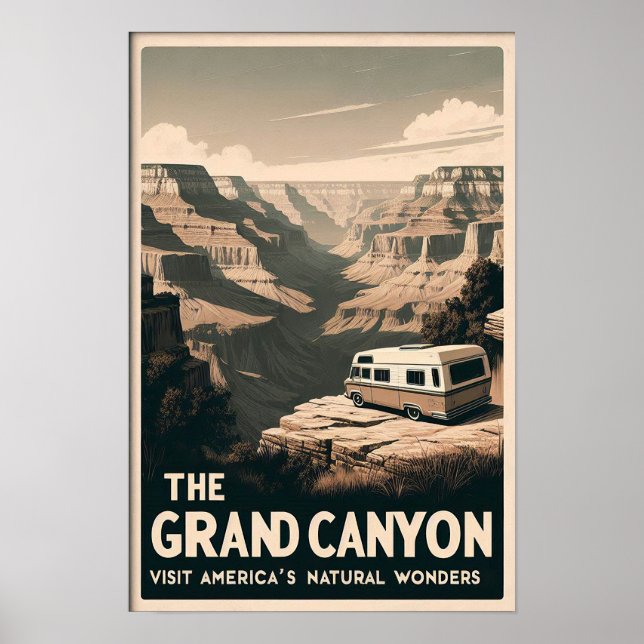 Affiche Aventure Retro Grand Canyon (Devant)