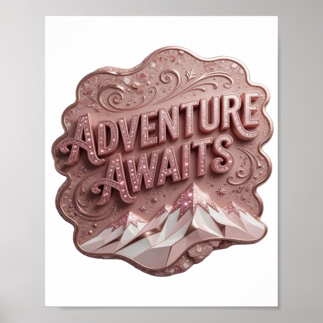 Affiche Aventure rose moderne vous attend (Devant)