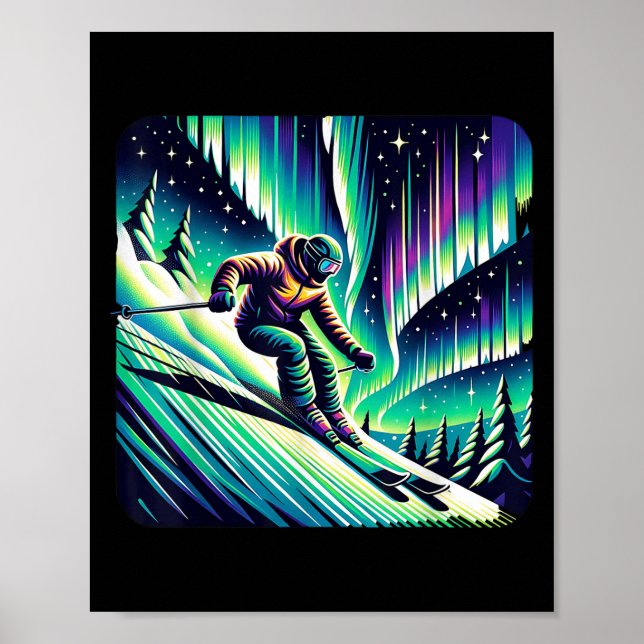 Affiche Aventure Ski Sous Les Lumières Du Nord (Devant)