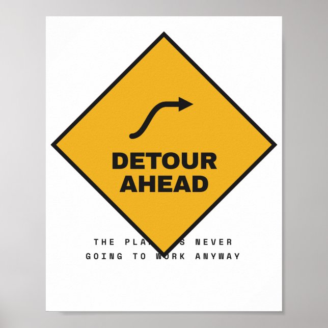 Affiche Aventure sur panneau routier rétro de déviation à  (Devant)