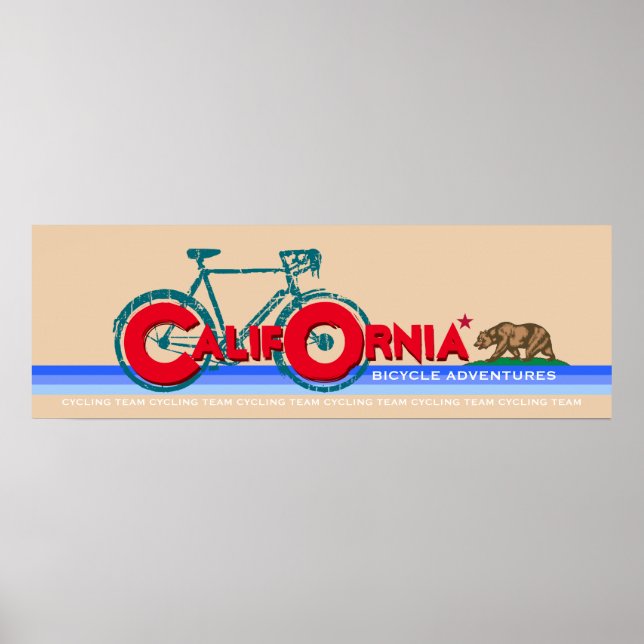 Affiche Aventures à vélo en Californie (Devant)