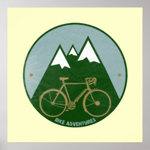 Affiche aventures à vélo imprimer pour murs