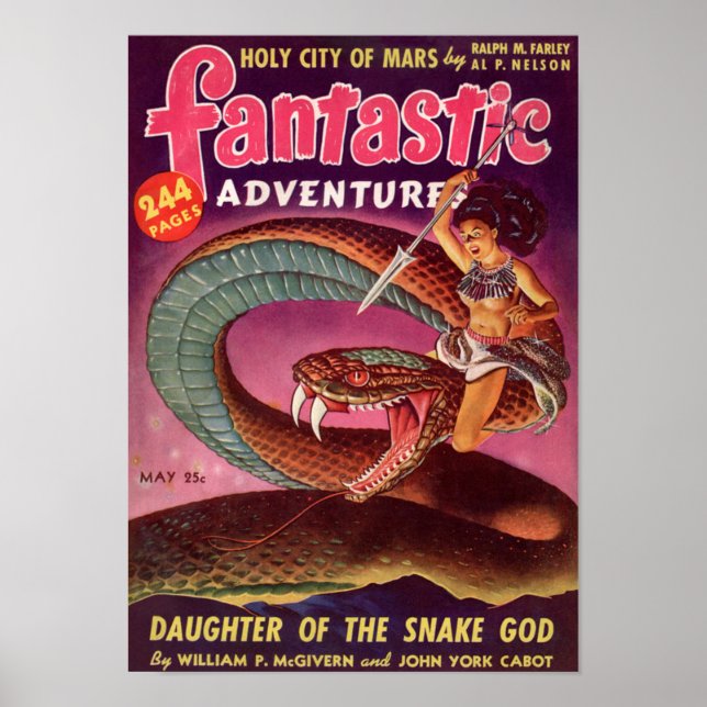 Affiche Aventures fantastiques — Fille du serpent Dieu (Devant)