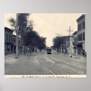 Affiche Avenue D, Bayonne, NJ 1911 Vintage