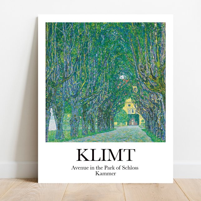 Affiche Avenue dans le Parc de Schloss Kammer Gustav Klimt (Klimt's Tranquil Escape: "Avenue in Schloss Kammer" - Lush Greenery Awaits. High-quality art poster)