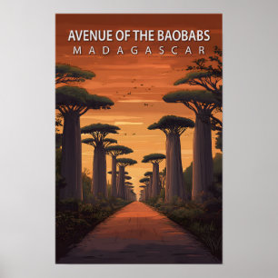Affiche Avenue des Baobabs Madagascar Art Travel