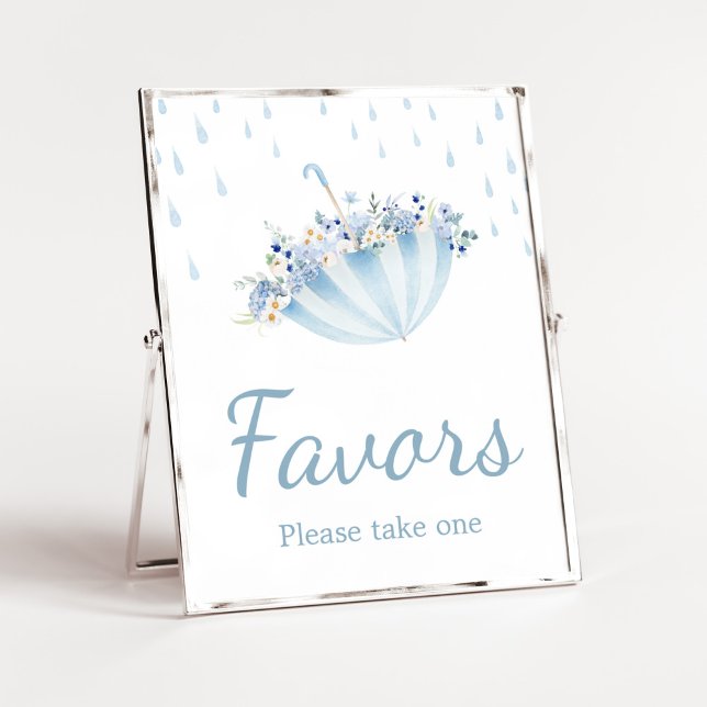 Affiche Averse d'avril apporte des fleurs de mai Faveurs d (Boy April Shower Bring May Flowers Baby Shower Favors Sign)