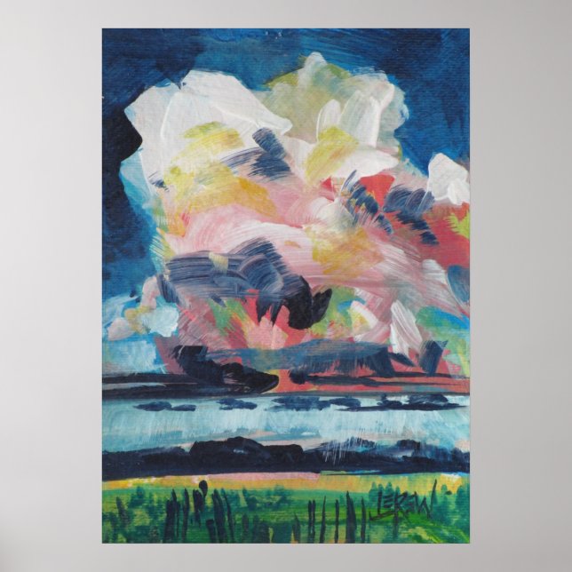 Affiche Averses Rapides 2 Peinture / Artiste Larry Lerew (Devant)