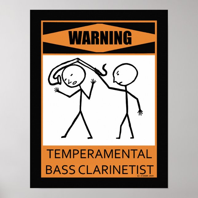 Affiche Avertissement Basse Temperamental Clarinetist (Devant)