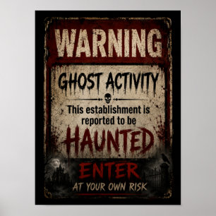 Affiche Avertissement d'activité fantôme Établissement han