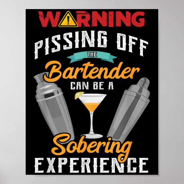 Affiche Avertissement Dans Le Bartender Funny Sarcastic Ba (Devant)