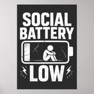 Affiche Avertissement de batterie sociale faible