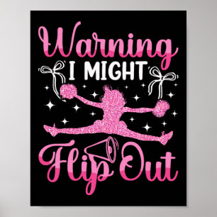 Affiche Avertissement de cheerleading Je pourrais basculer