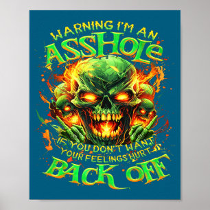 Affiche Avertissement de crâne Je suis un-si vous ne voule
