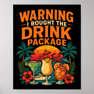 Affiche Avertissement de forfait de boissons de vacances s