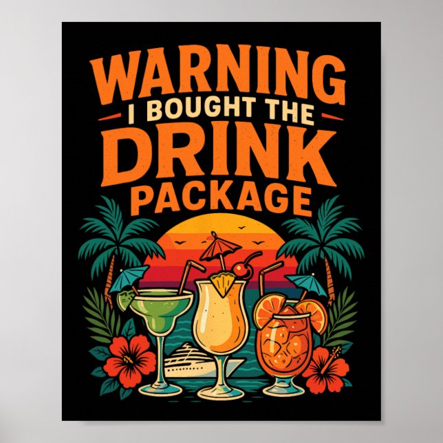 Affiche Avertissement de forfait de boissons de vacances s (Devant)