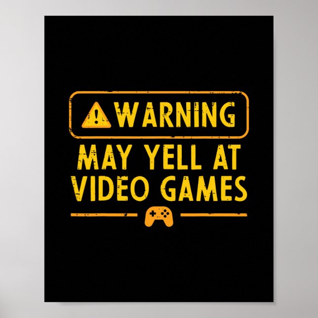 Affiche Avertissement de jeu peut crier contre les hommes  (Devant)
