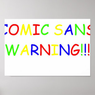 AFFICHE AVERTISSEMENT DE LA COMIC SANS