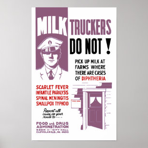 Affiche Avertissement de la FDA du Milk Trucker