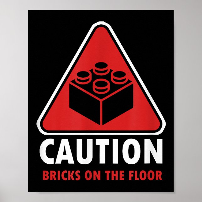 Affiche Avertissement Drôle Attention Blocs De Constructio (Devant)