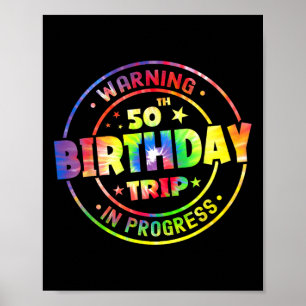 Affiche Avertissement drôle de 50 ans Voyage pour 50e anni