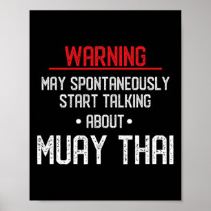 Affiche Avertissement drôle de Muay Thai - Nak Muay, Gif d
