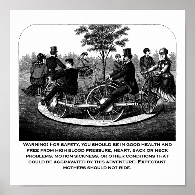 Affiche Avertissement du Dessous de verre à rouleaux (Devant)