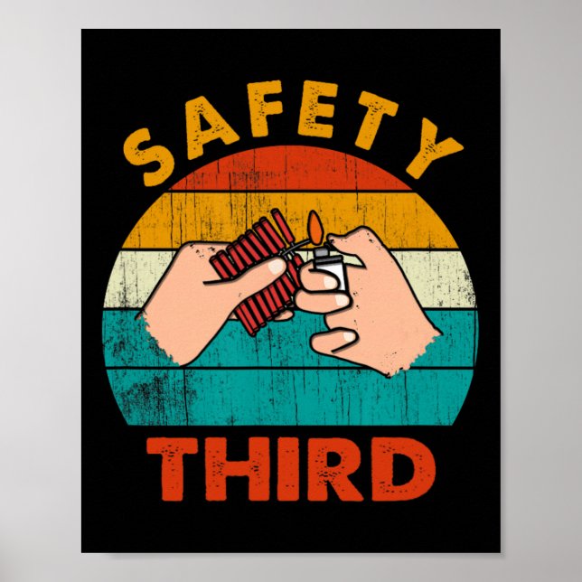 Affiche Avertissement Feu d'artifice Rackers Sécurité Troi (Devant)