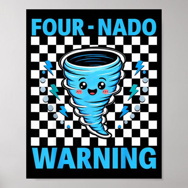 Affiche Avertissement Four nado 4e anniversaire 4 ans enfa (Devant)