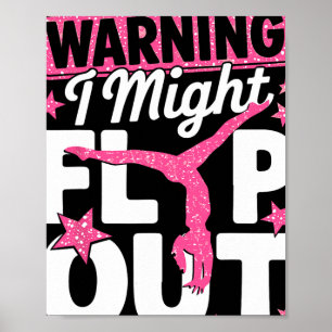 Affiche Avertissement Je pourrais perdre la tête Cheer Gir