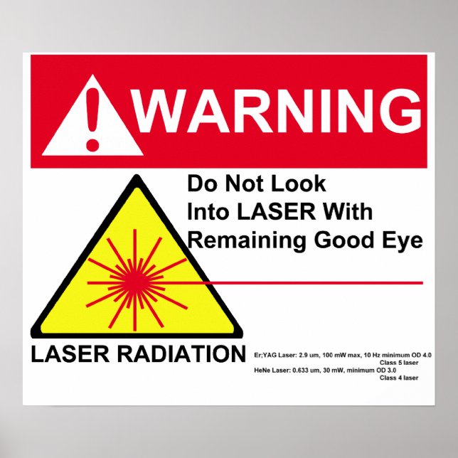 Affiche Avertissement LASER (Devant)