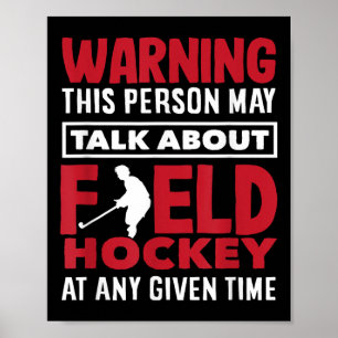 Affiche Avertissement Parler de joueur de hockey sur gazon