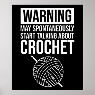 Affiche Avertissement - Peut commencer à parler de crochet