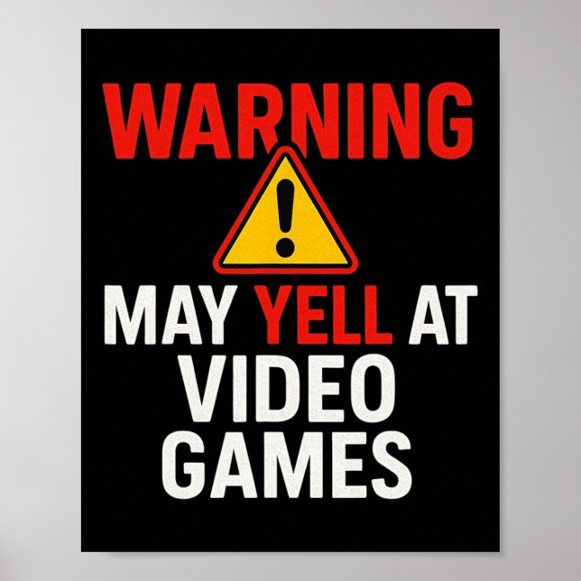 Affiche Avertissement Peut Crier Contre Les Jeux Vidéo - A (Devant)