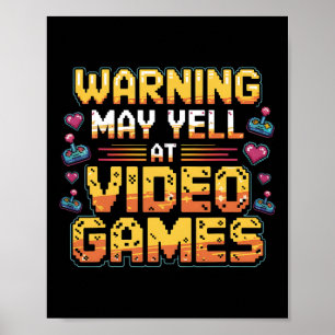Affiche Avertissement Peut Crier Contre Les Jeux Vidéo Drô